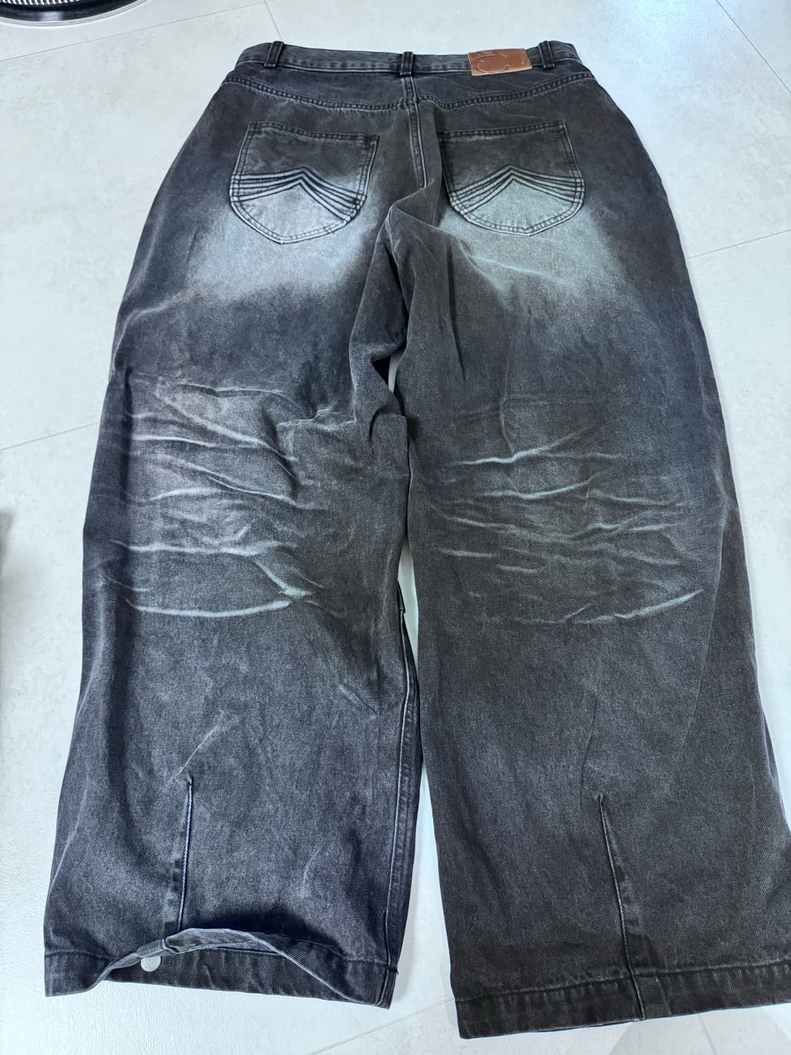 (중고/xl) etce 워시드 배기진 그레이 XL 상품이미지7