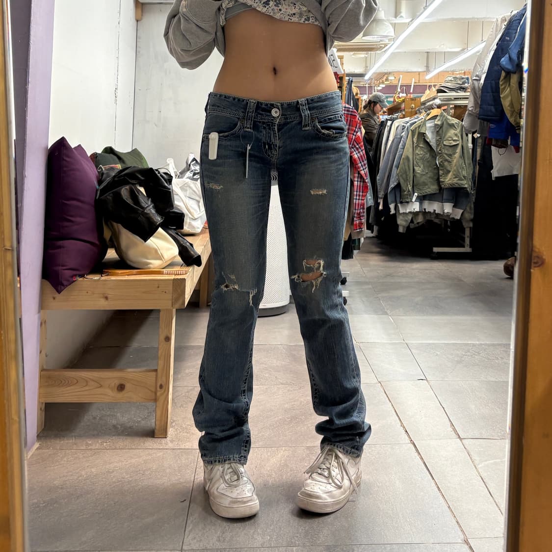 핏 짱 이쁜 데님 스키니진 중청 상품이미지1