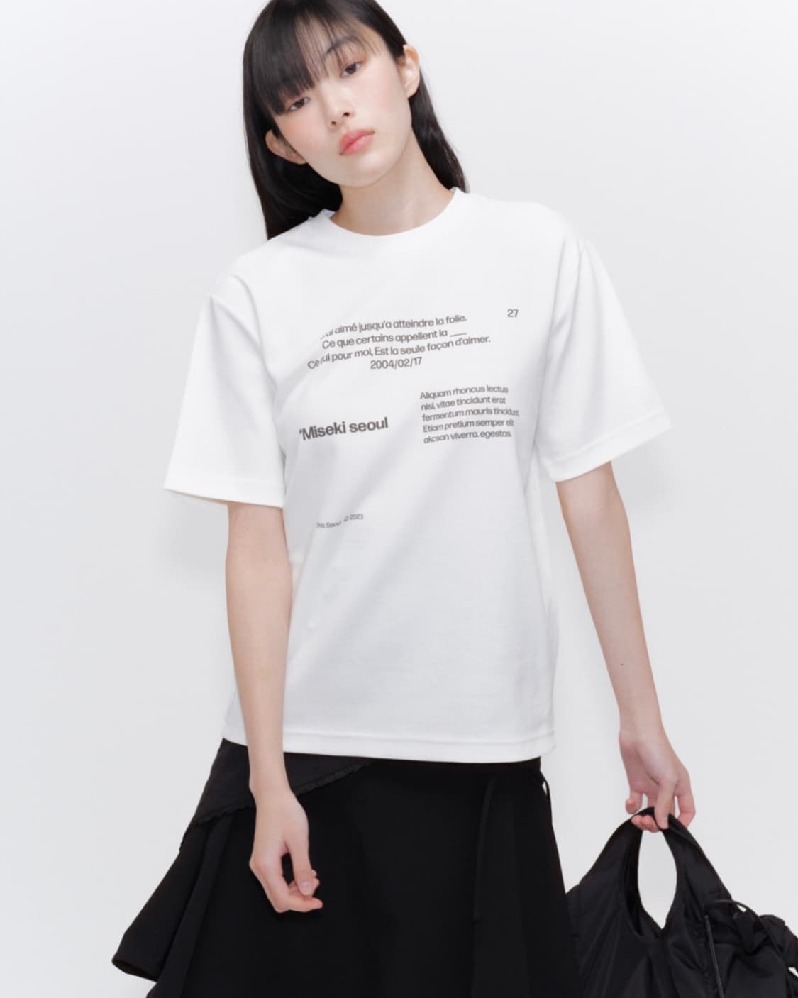 미세키서울 typography 반팔 숏슬리브 화이트 사이즈 1 상품이미지1