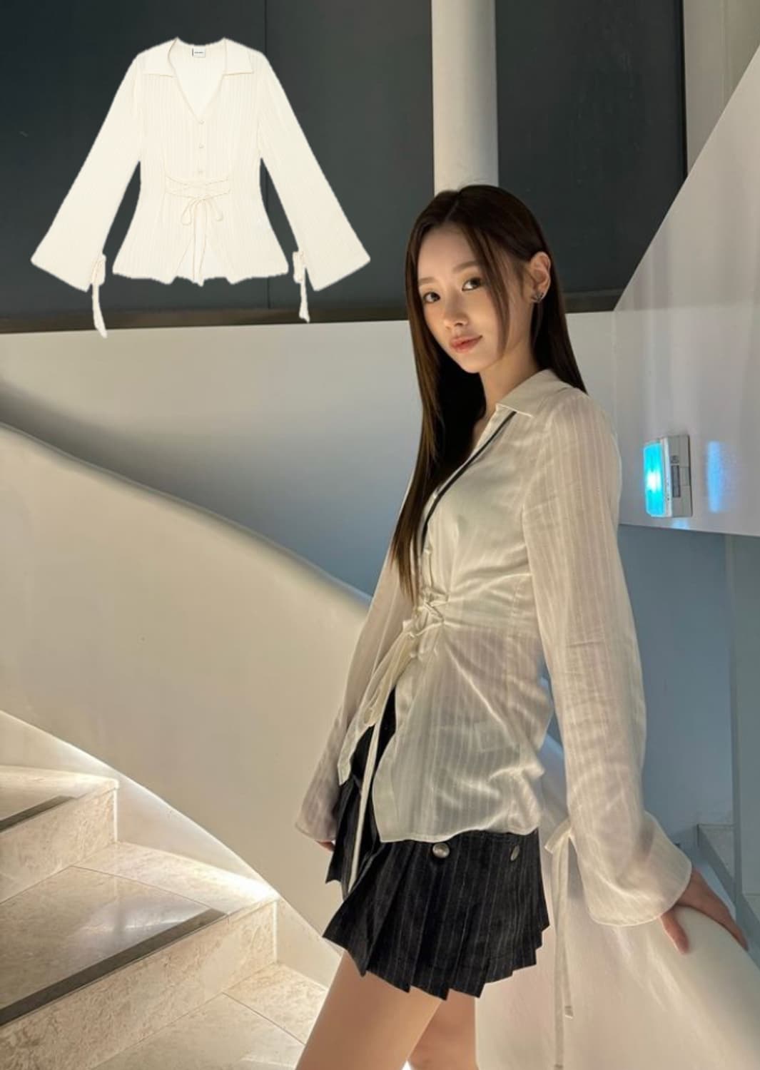 아이토브서울 코르셋 레이스 셔츠 블라우스 (s, 크림) 상품이미지6