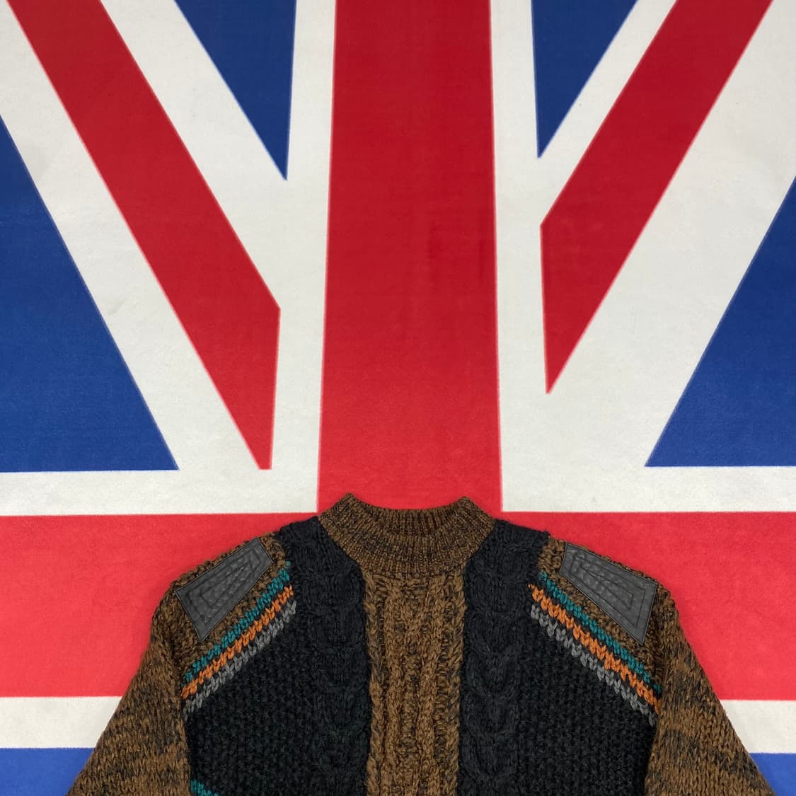 빈티지 가죽패치 니트 Free 상품이미지2