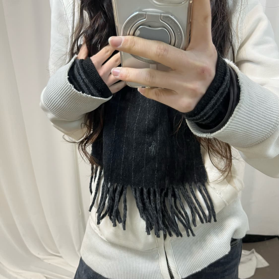 Polo Stripe Wool Muffler 상품이미지3