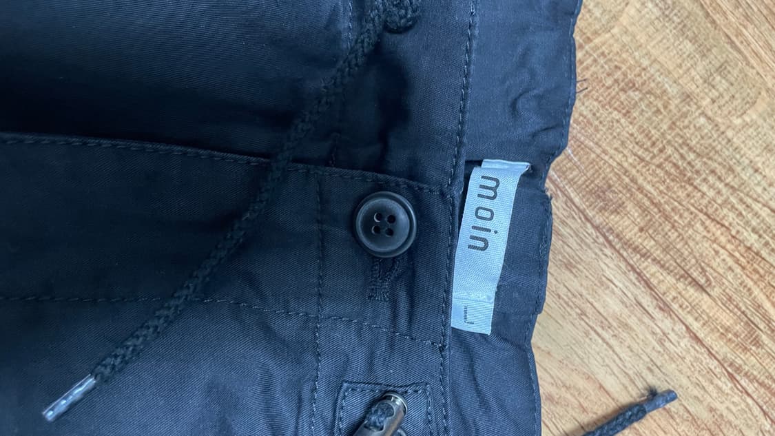 moin 블랙 멀티포켓 카고 스트랩 와이드 아메카지 카고팬츠 상품이미지3