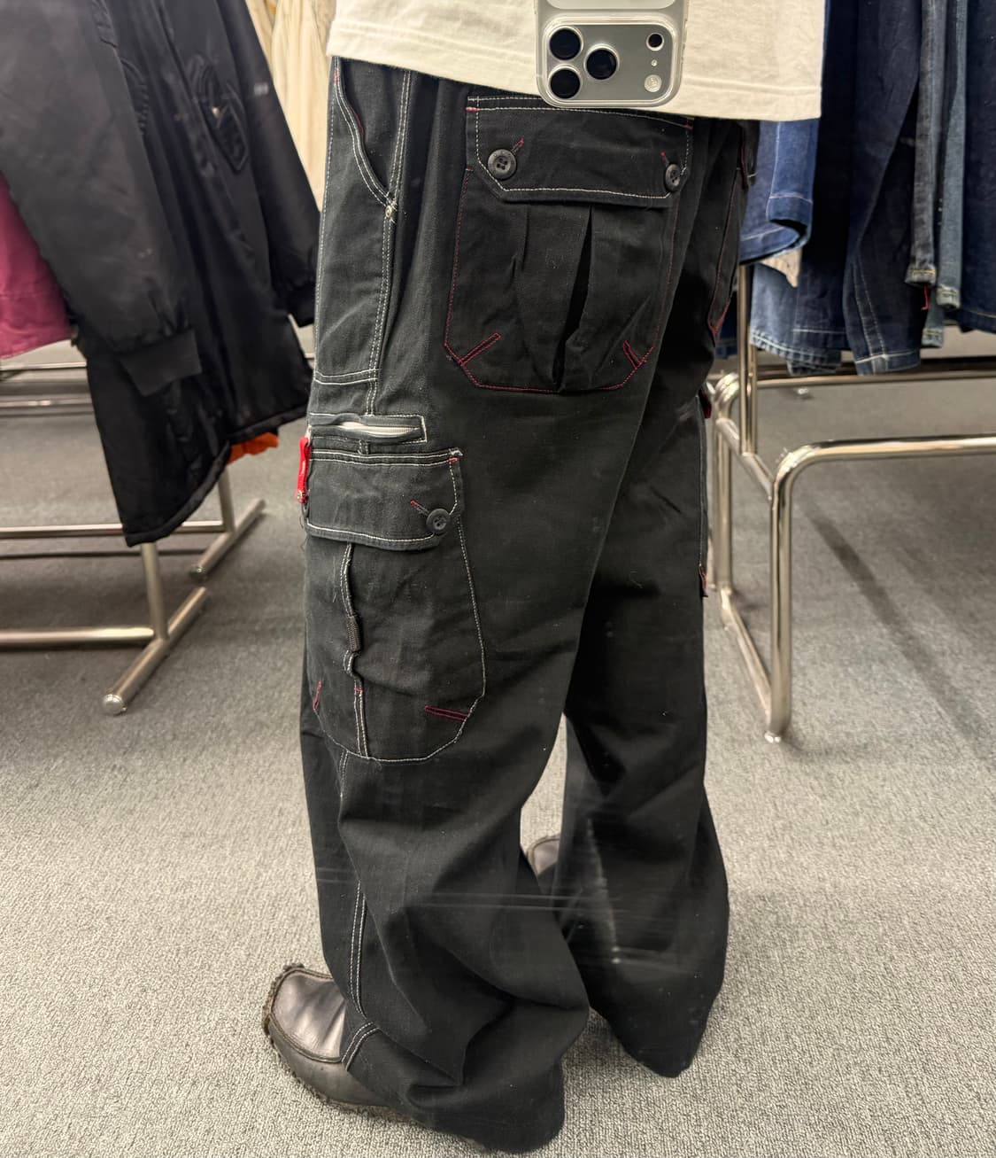 M)HOBO Denim 빈티지 카고 블랙 데님팬츠 상품이미지2