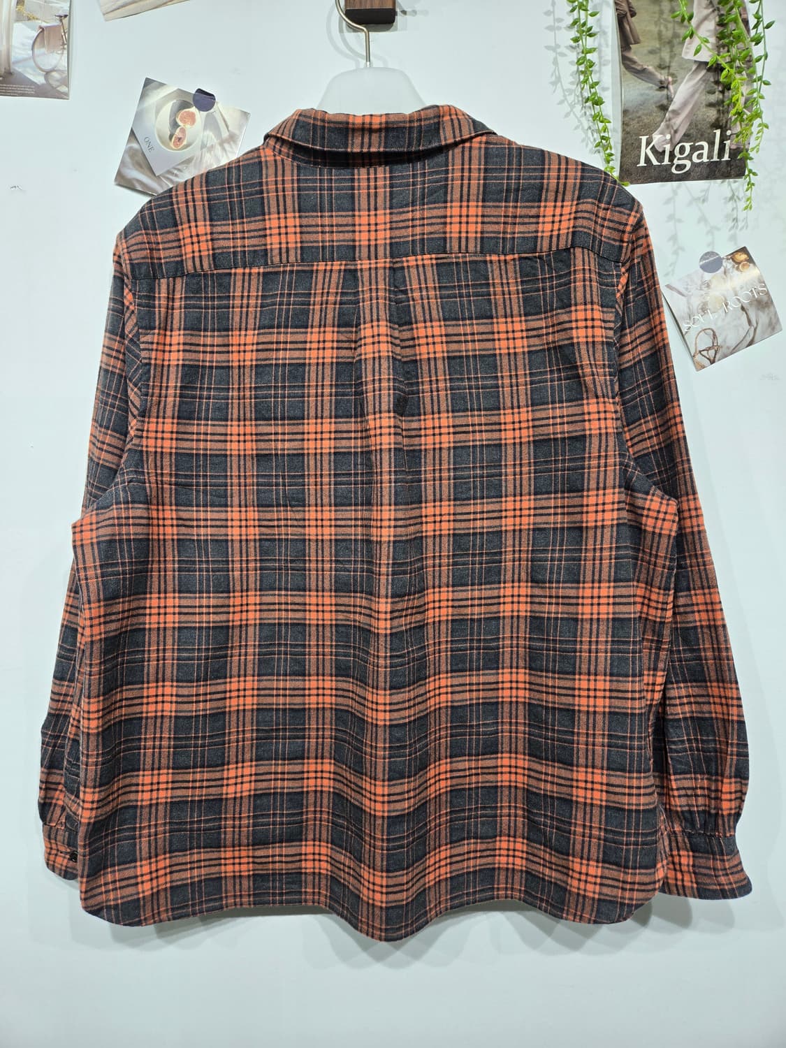 마가렛 호웰 오렌지 블랙 체크 셔츠 남방 상품이미지4