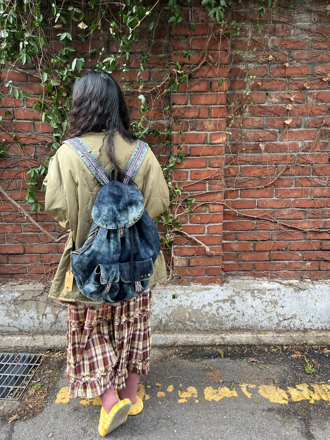 히피자수 데님 백팩 상품이미지5