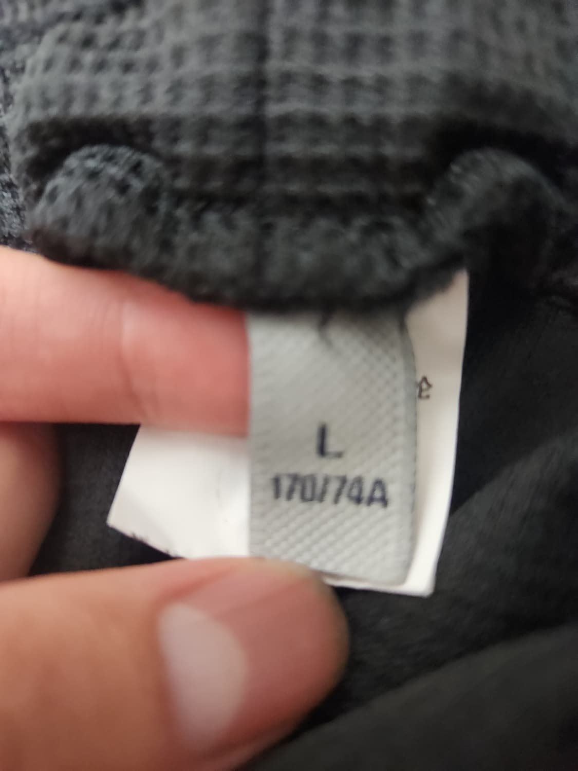 와플원단 검정 와이드 트레이닝 바지 상품이미지2