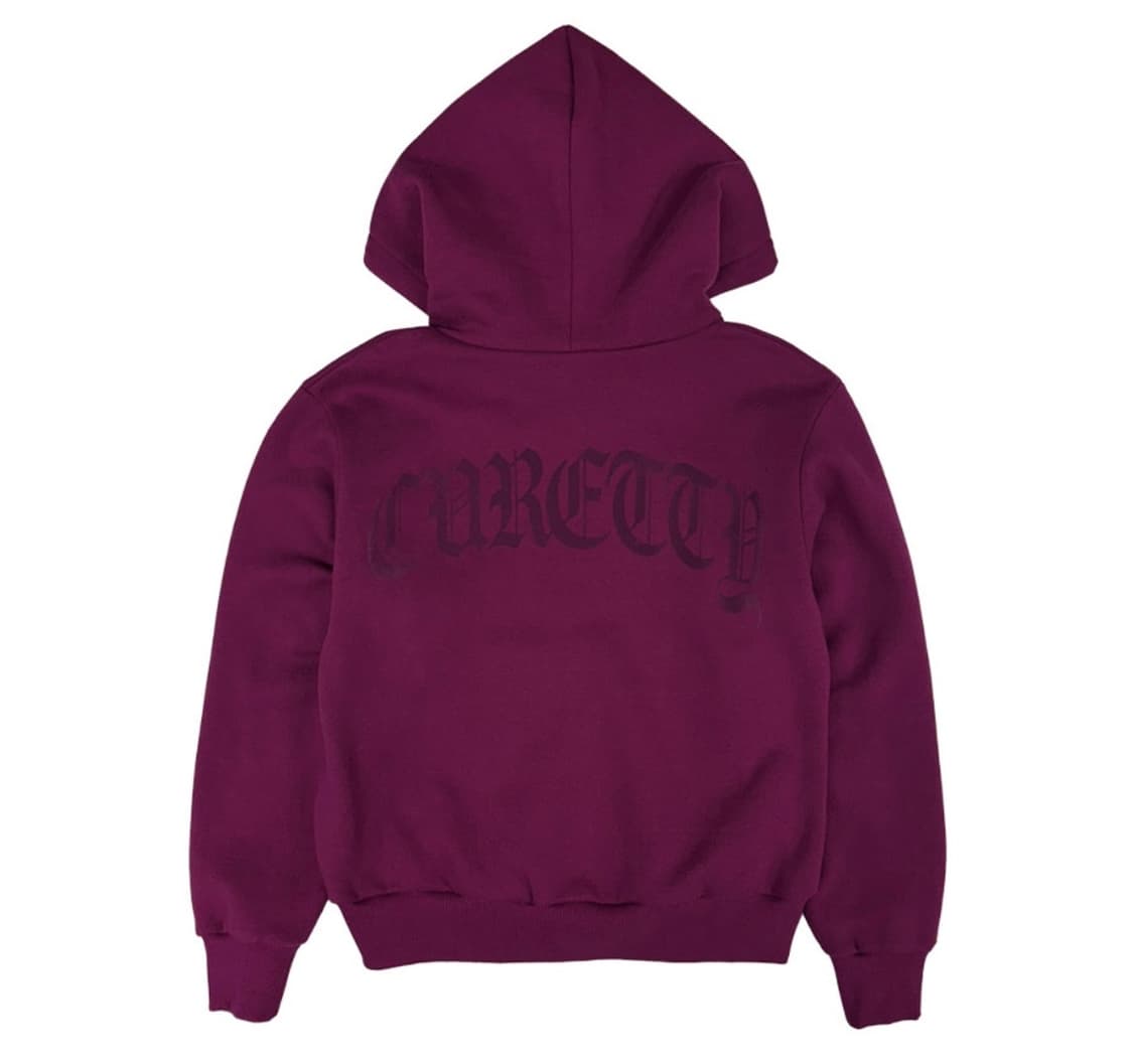 큐리티 curetty c 벨벳 로고 플리스 후드집업 퍼플 상품이미지7