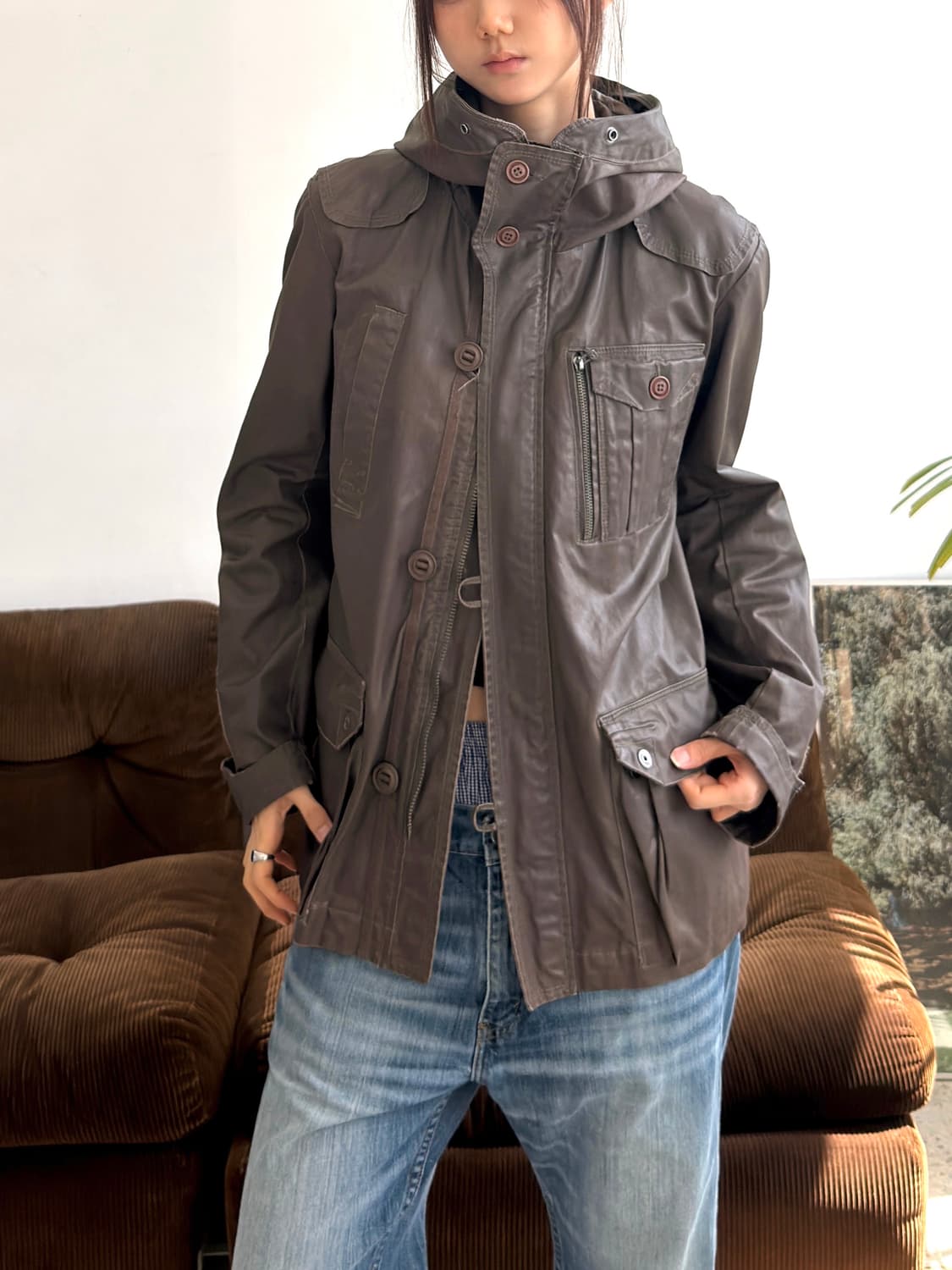 DIESEL 왁스 후디 헌팅 필드자켓 상품이미지1