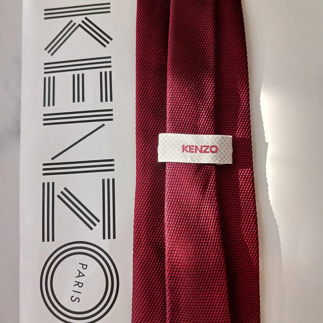 겐조 실크 와인톤레드 텍스처 넥타이 8.6cm A+등급 A19216
 상품이미지6