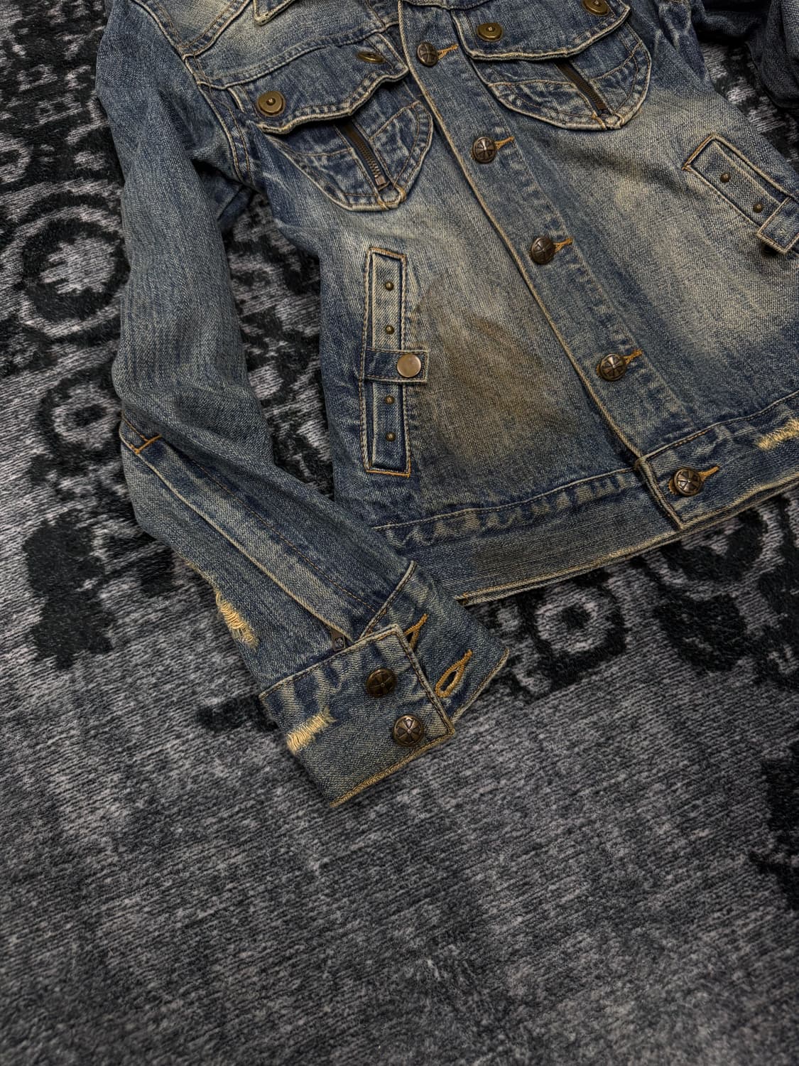 Midas 00s distressed denim jacket 상품이미지4