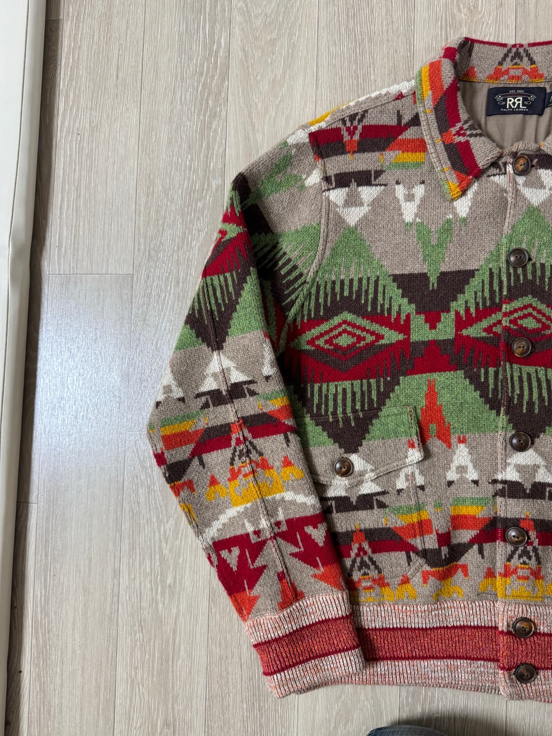 XL RRL 사우스웨스턴 나바호 울 캐시미어 니트 가디건 자켓 상품이미지5