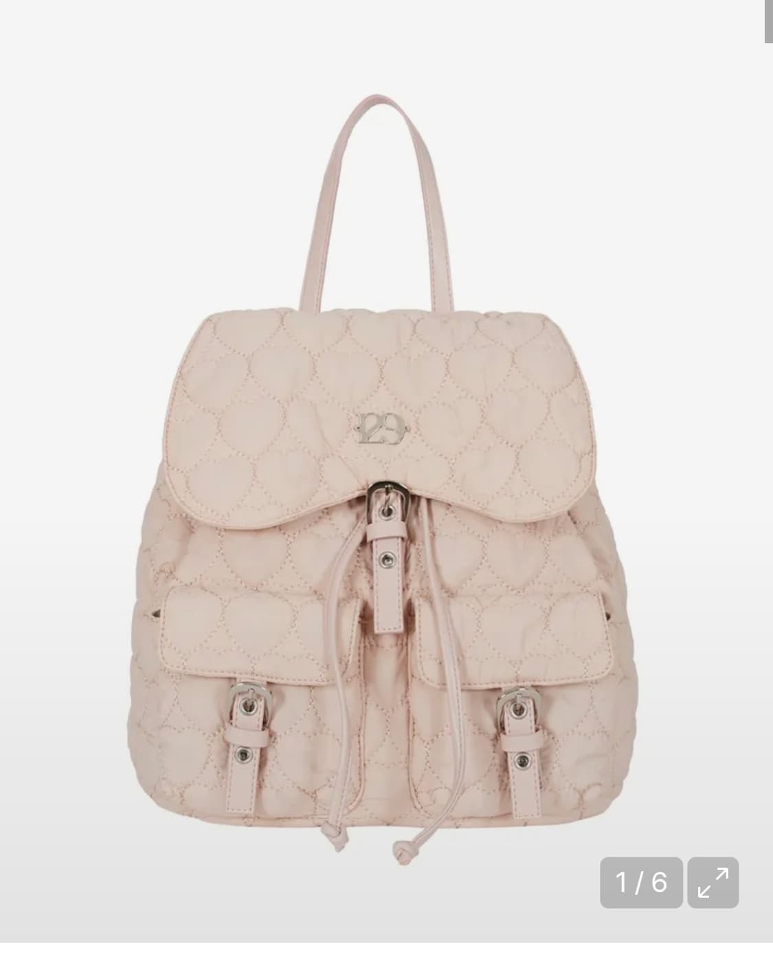 일리고 하트퀄팅 백팩 핑크색 상품이미지1