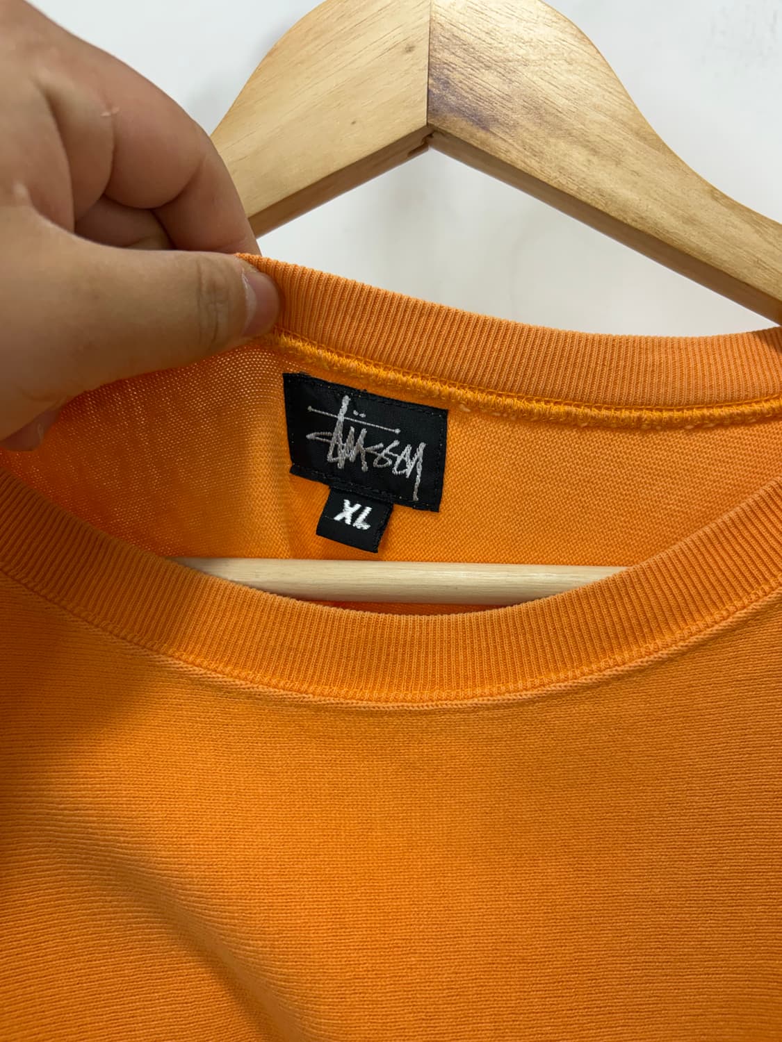 90s Stussy 오렌지 반팔 맨투맨 티셔츠 상품이미지6