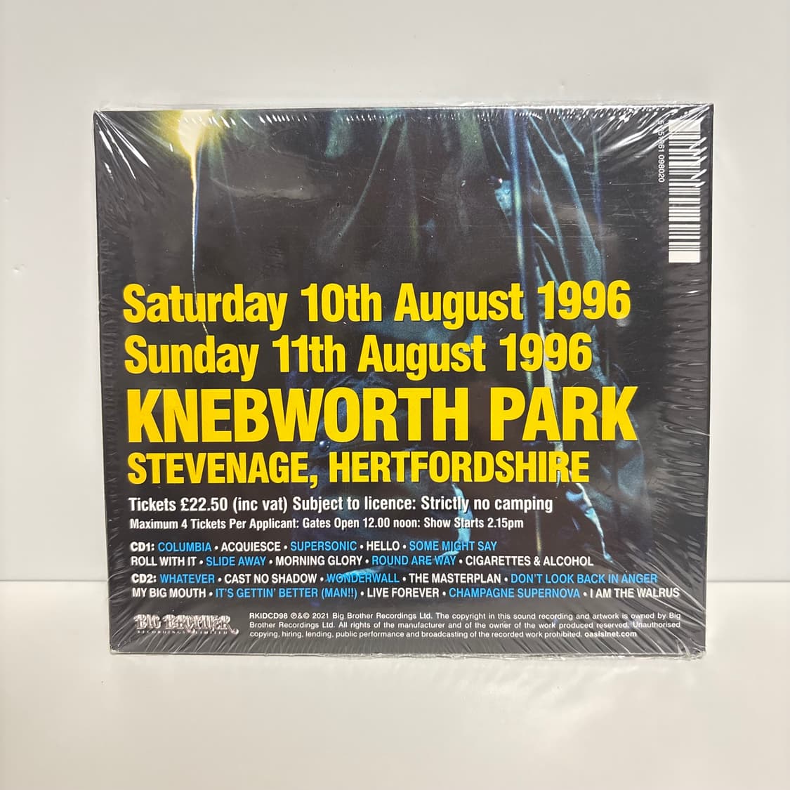 [초판] Oasis 오아시스 – Knebworth 1996 (2CD) 상품이미지2