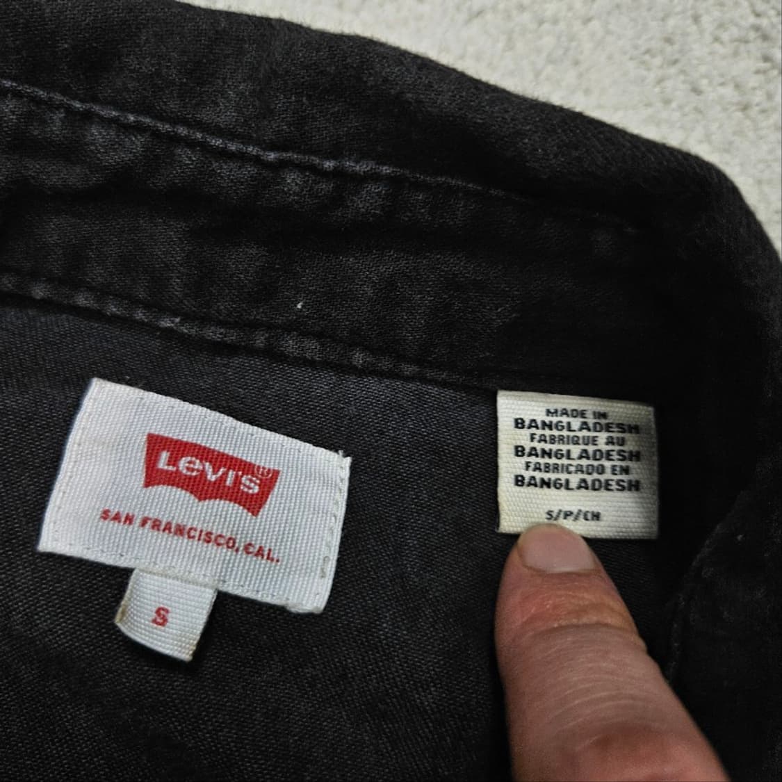 리바이스 웨스턴 셔츠 S 블랙 상품이미지4