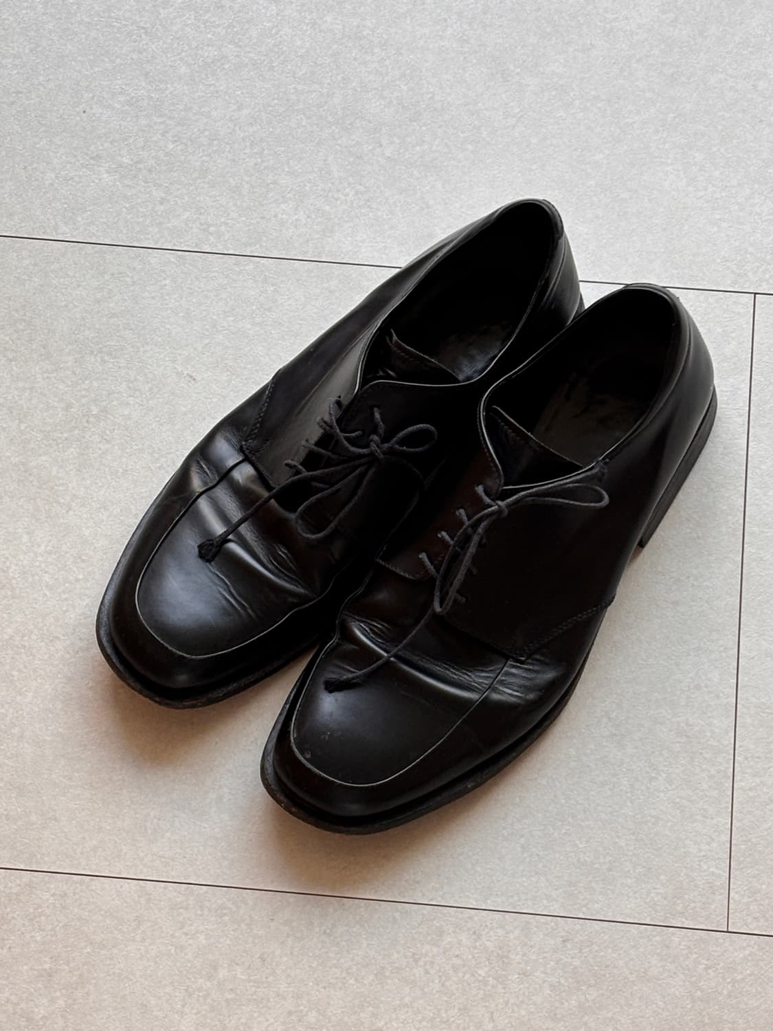 Vintage Prada SquareToe DerbyShoes UK8.5 상품이미지1