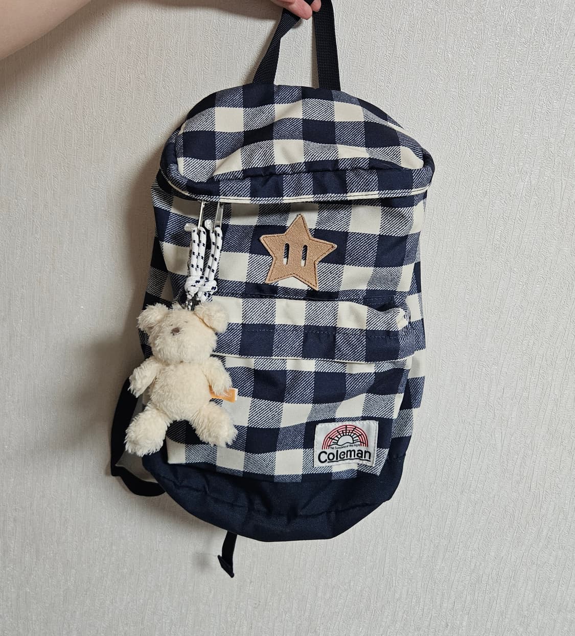 🗯일본 콜맨 빈티지 체크 백팩/모리걸/별패치 상품이미지1