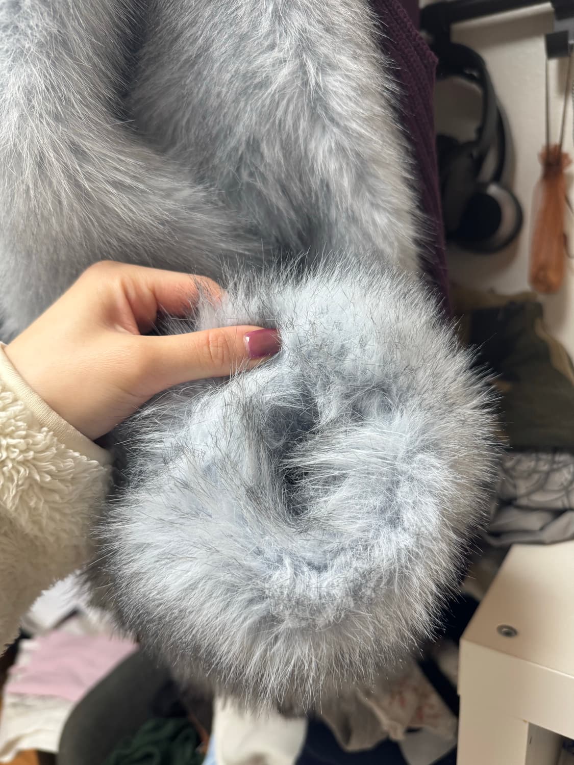 어반아웃피터스 화이트 그레이 후집 퍼 xs 상품이미지7