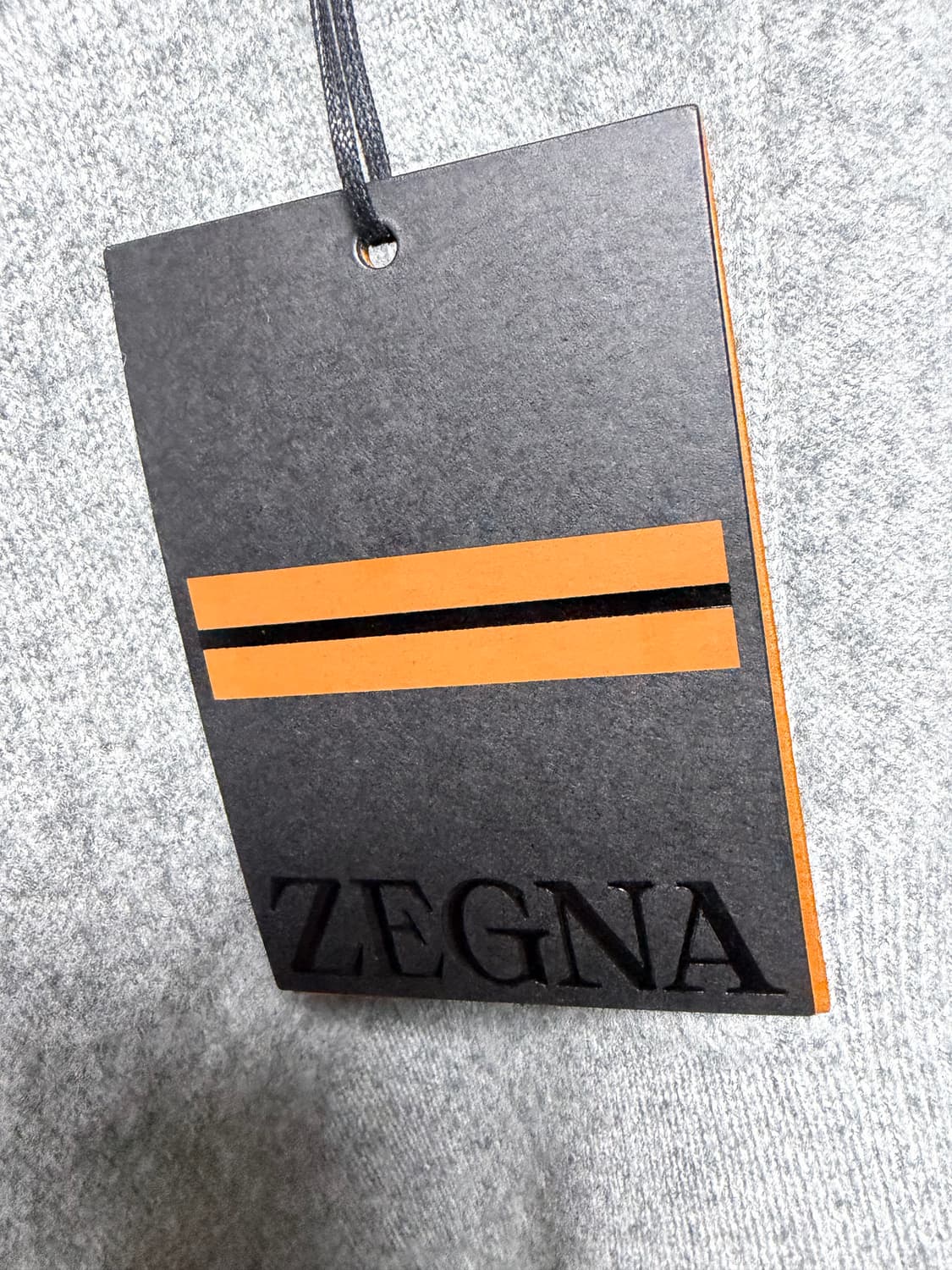 [L] 제냐 버티컬 라인 울 캐시미어 크루넥 스웨터 그레이 상품이미지5