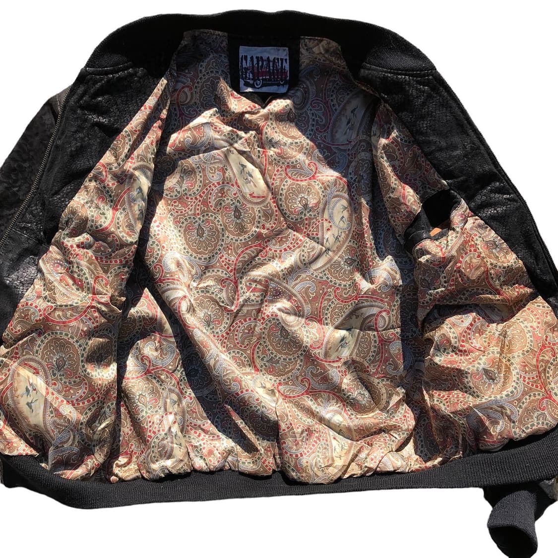 [L] 빈티지 뱀가죽 패턴 가죽 레더 자켓 상품이미지3