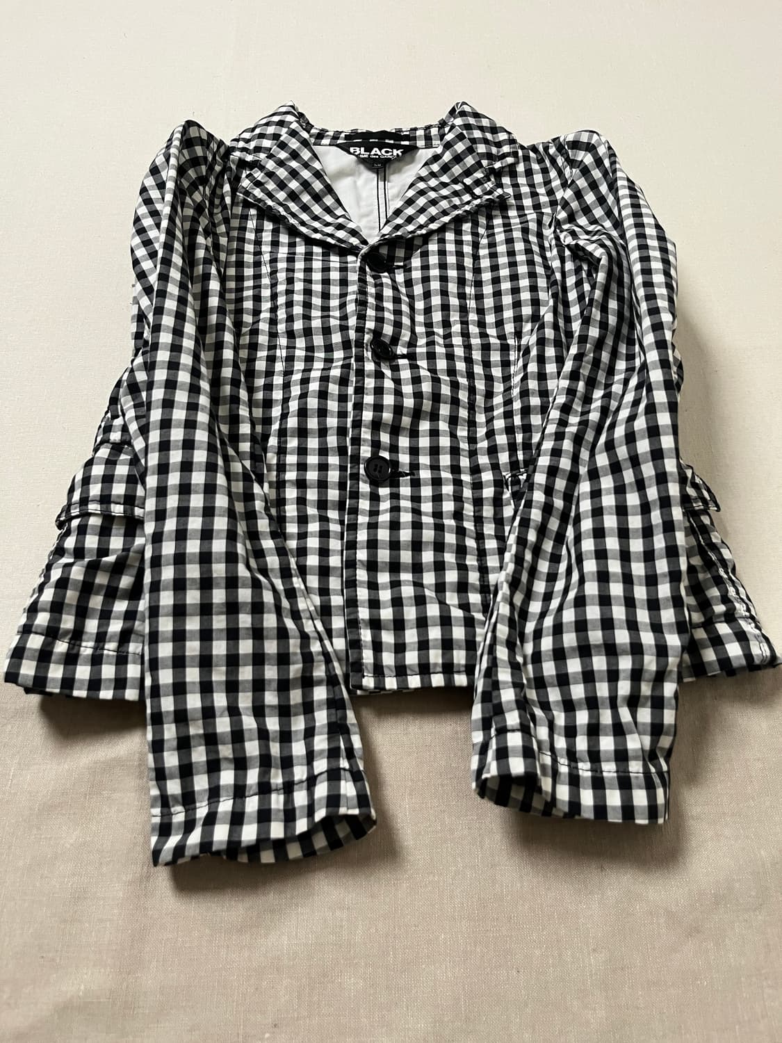 꼼데가르송 블랙 깅엄체크 블레이저 자켓 comme des garcons 상품이미지3