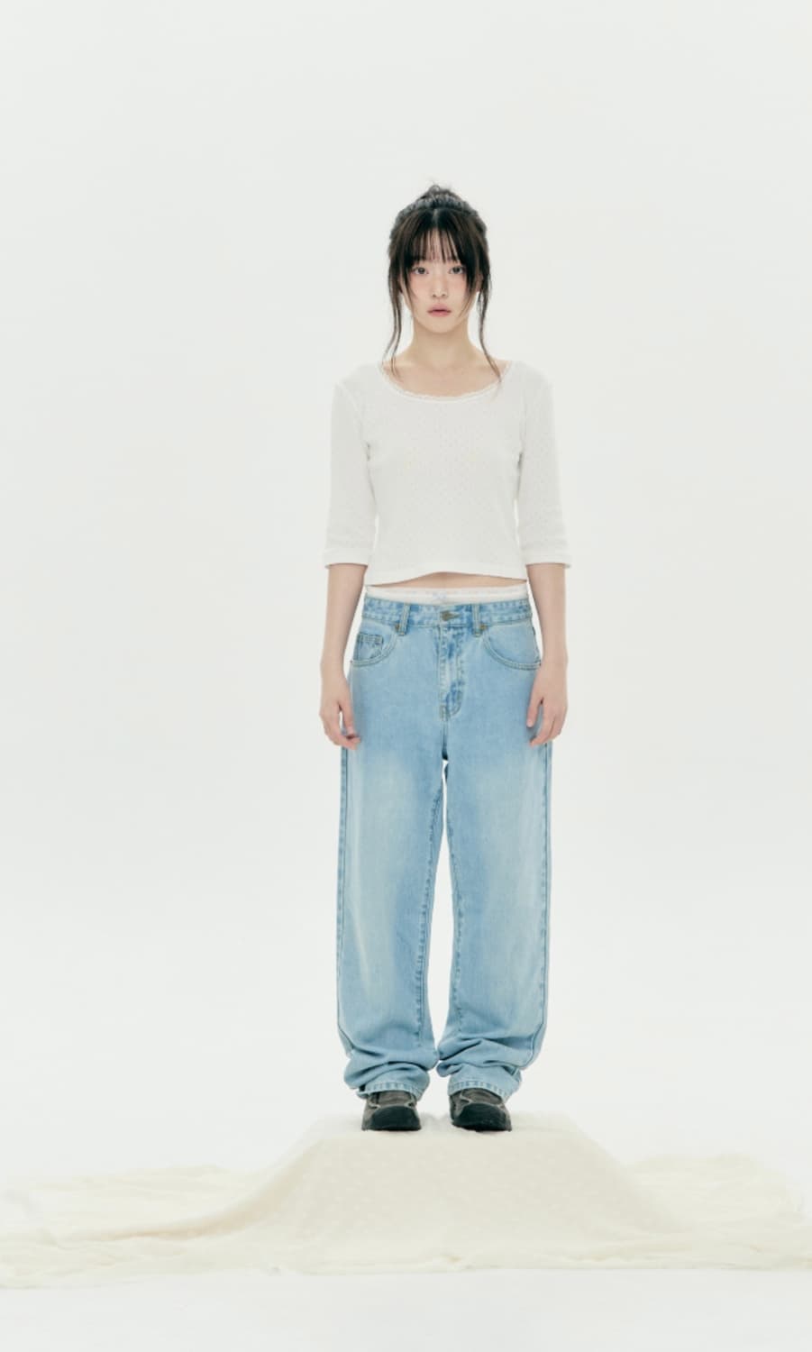 Ponnies MID-RISE JEANS (LIGHT BLUE) s 상품이미지4