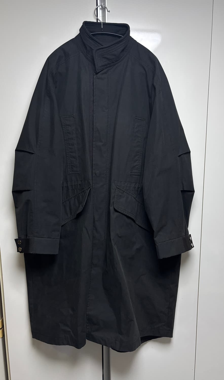 [100,L] 일꼬르소 블랙 오버핏 볼륨 롱 야상 상품이미지2