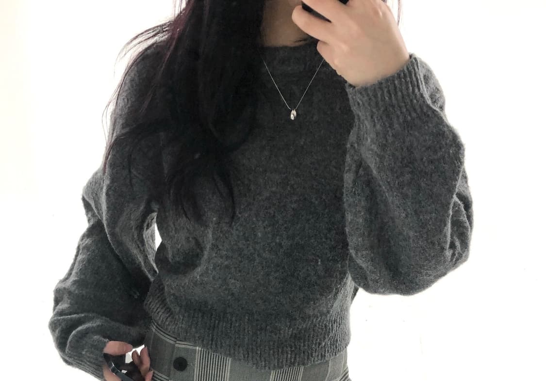 Chunky Grey Cropped Knit 상품이미지1