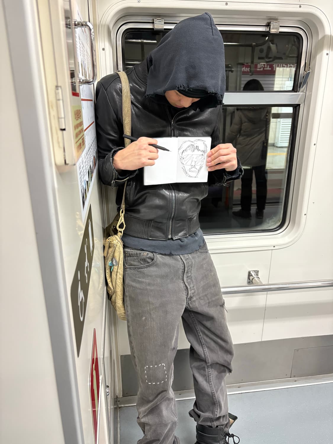 crystal castle feel 레더 자켓 상품이미지1