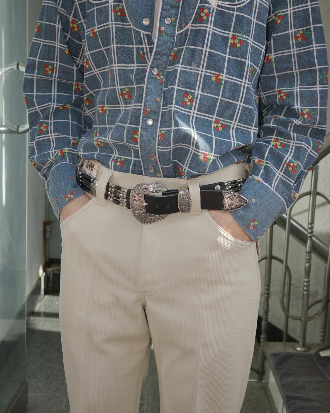 빈티지 헤어파이프 콘초 웨스턴 벨트 상품이미지5