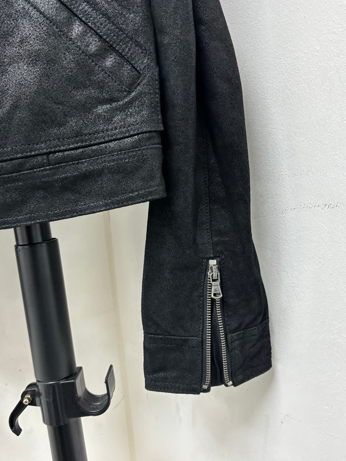 Y2K Genuine Leather Black High Neck Buck 상품이미지10