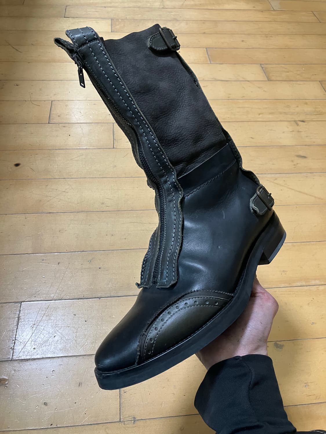 Lanvin 00s 랑방 레이어드 롱 더블 지퍼 부츠 9 (270) 상품이미지2