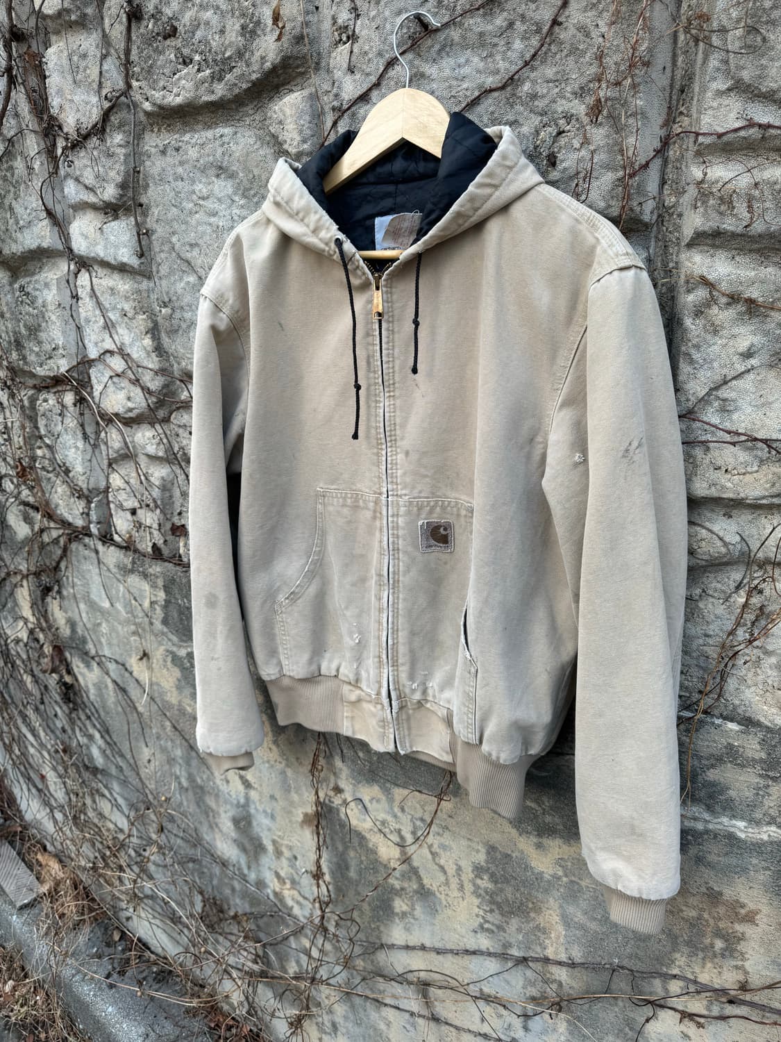 90s 칼하트 빈티지 jq295 하드페이딩 덕 액티브 워크 자켓 m 상품이미지3