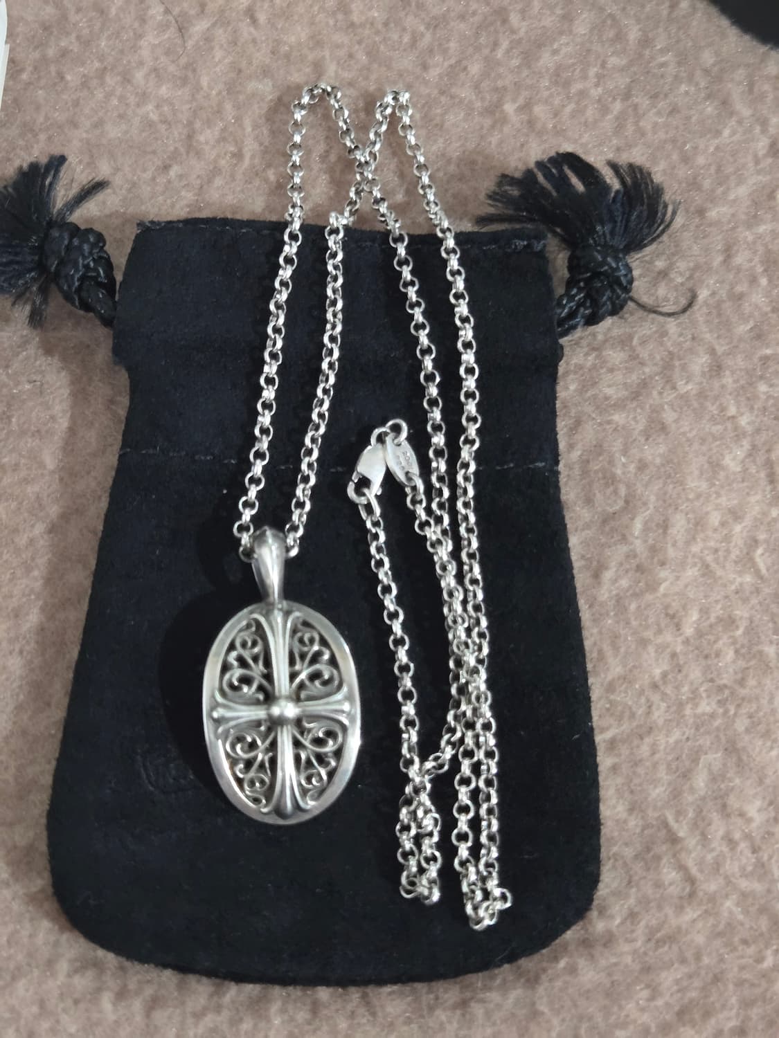 크롬하츠 오발 펜던트&롤체인20인치 정품 상품이미지3