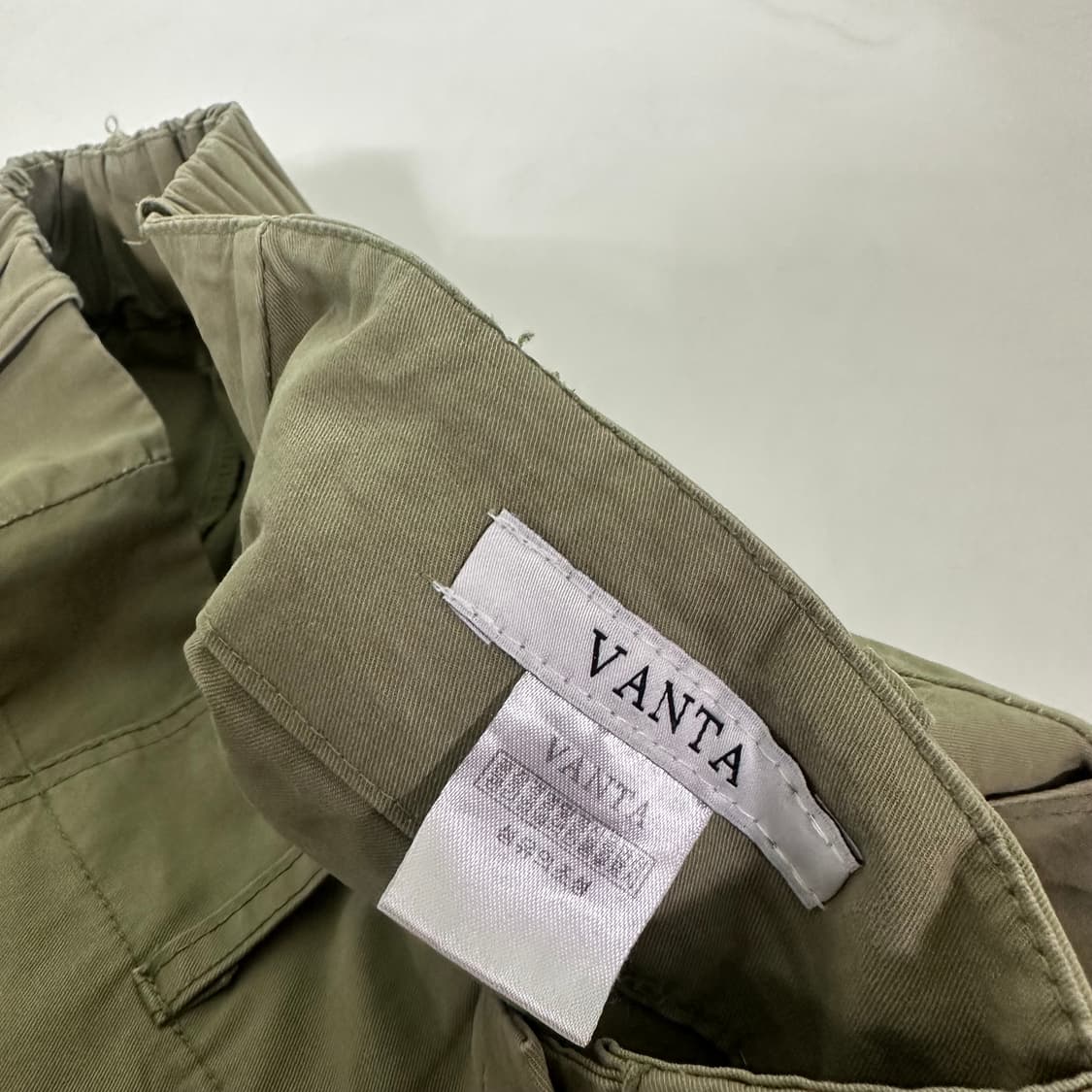 M VANTA 라이트카키 와이드핏 반다나포인트 9부 카보라팬츠 상품이미지4