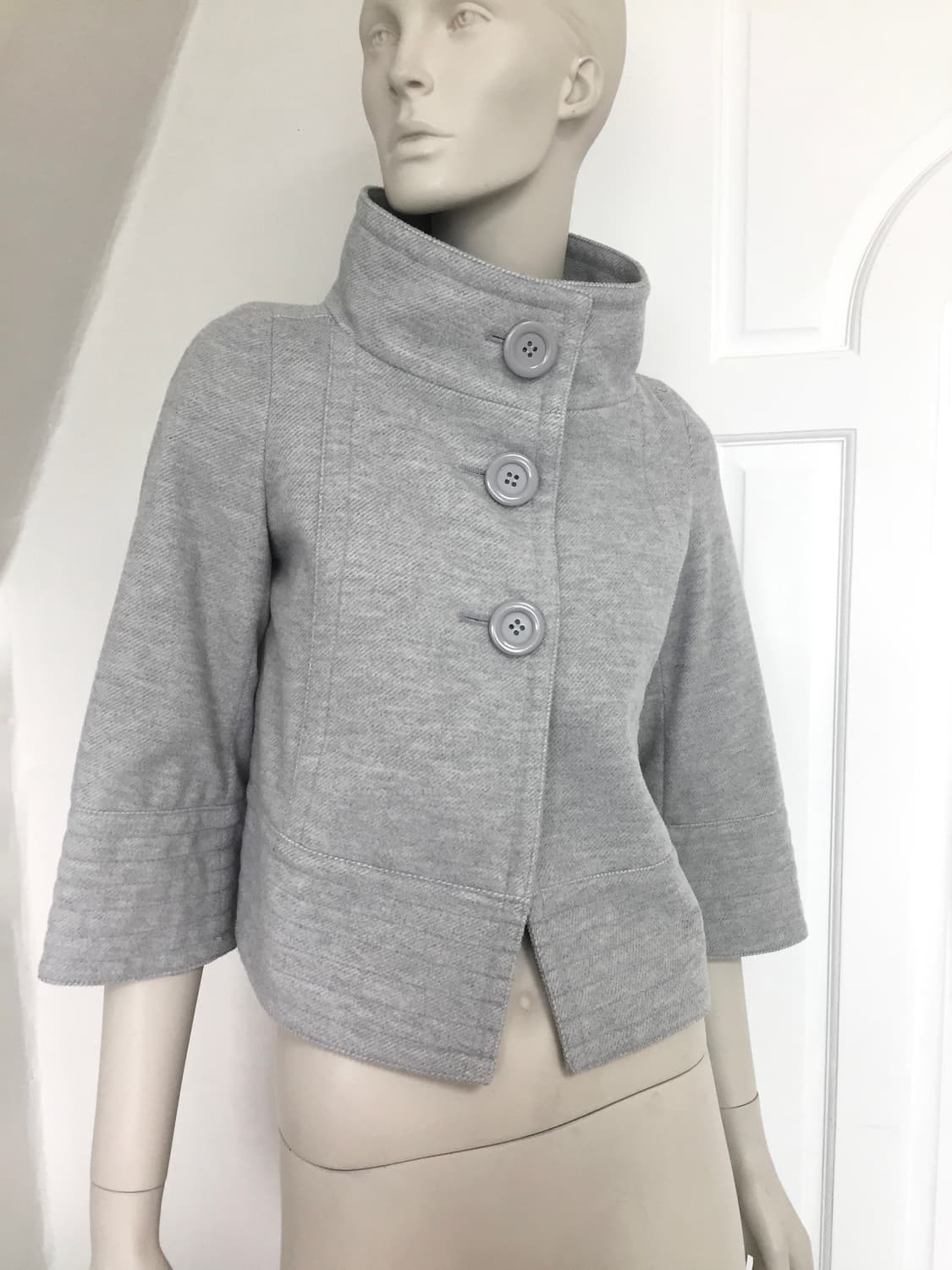 Japanese Big Button Gray Short-Coat  상품이미지4