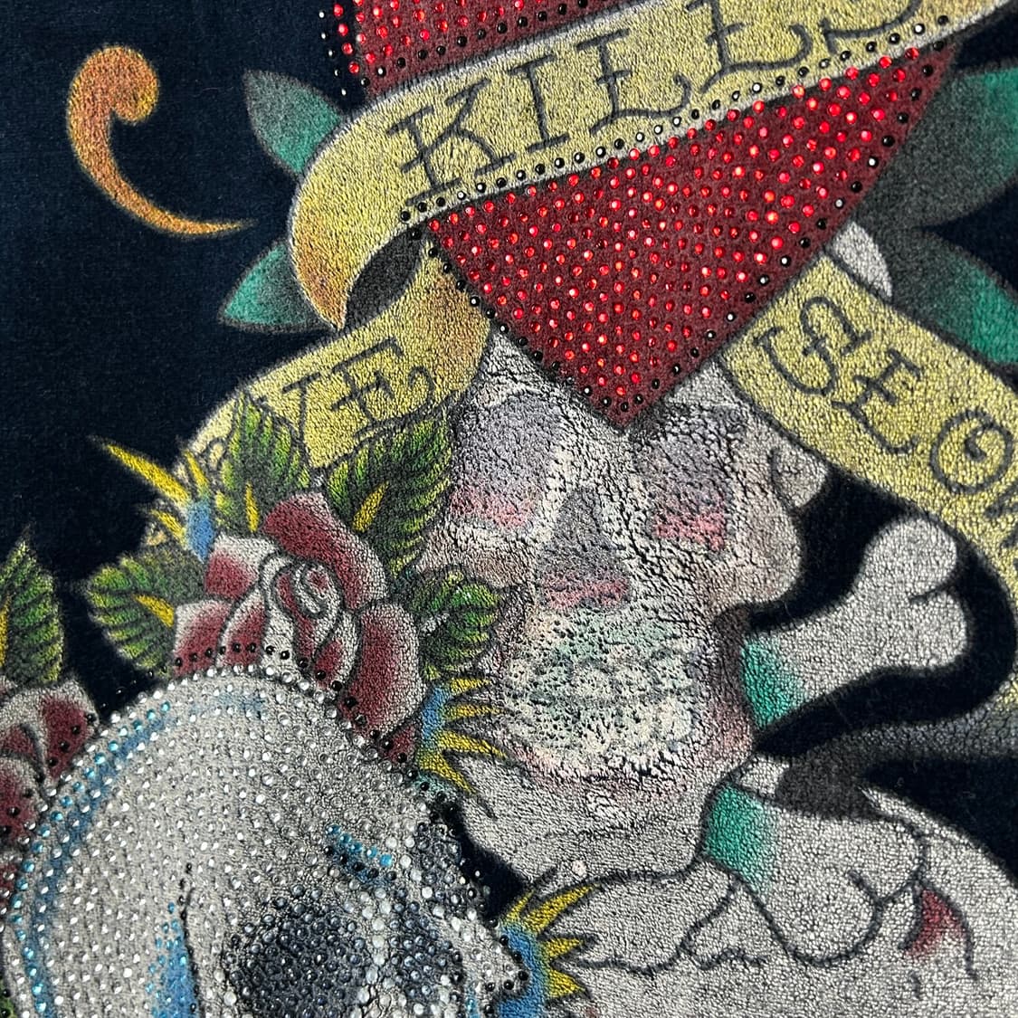 [Ed Hardy] 에드하디 오리엔탈 스컬 로즈 프린팅 벨벳 셋업 상품이미지6