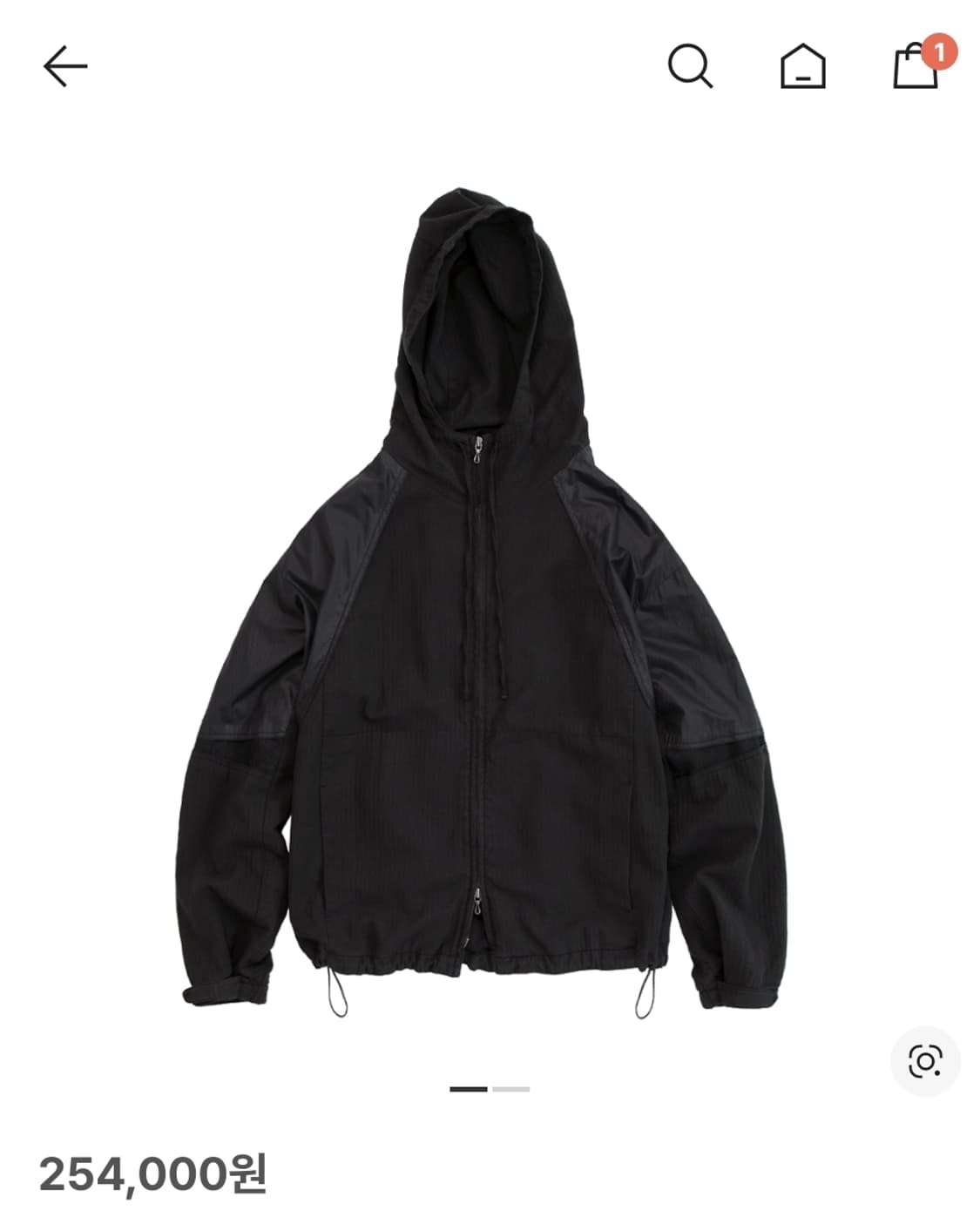 [2] 폴리테루 올드 블록 집 파카 블랙 스트라이프 & 글로시 블랙 상품이미지1