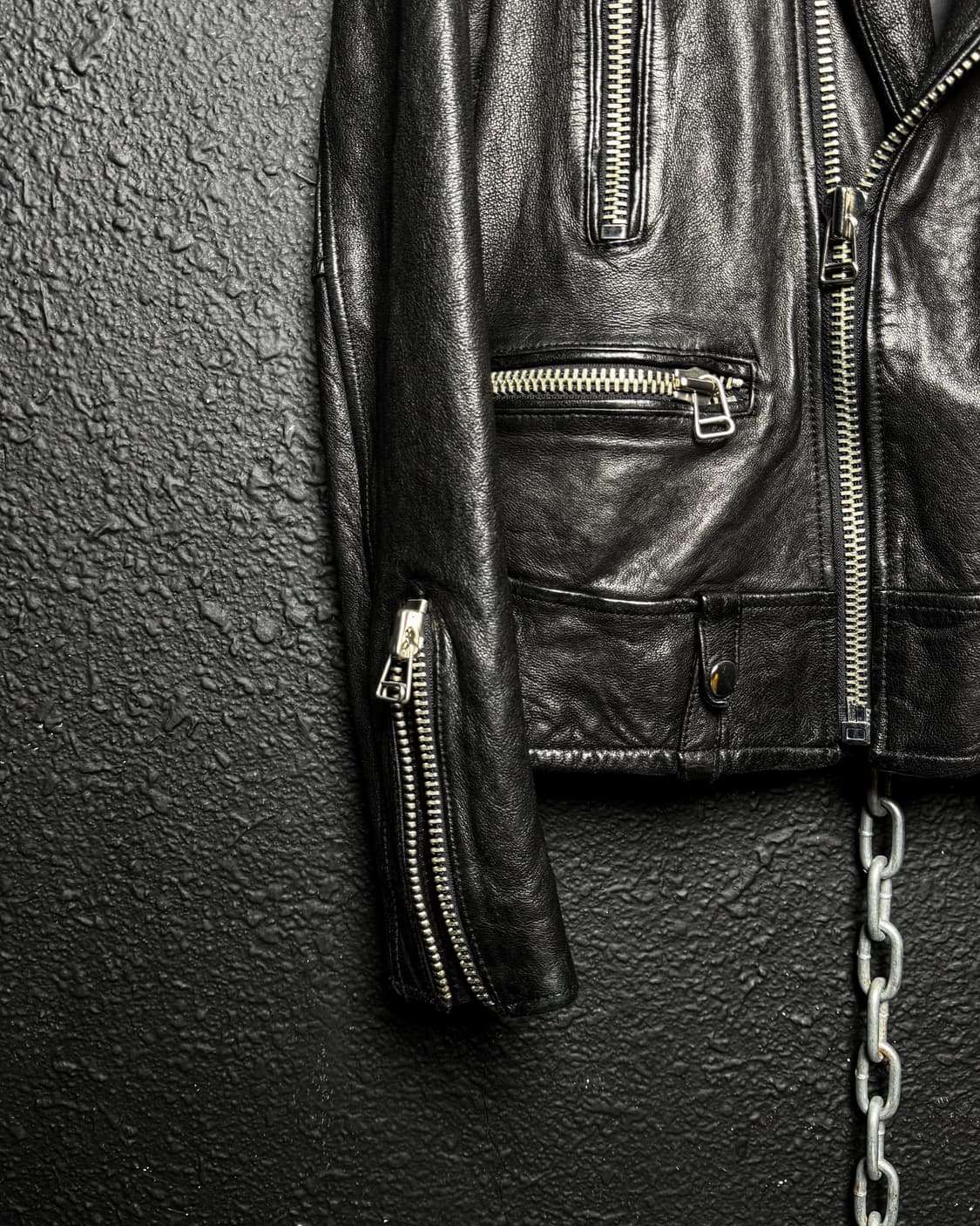 Black Leather Rider Jacket 상품이미지3