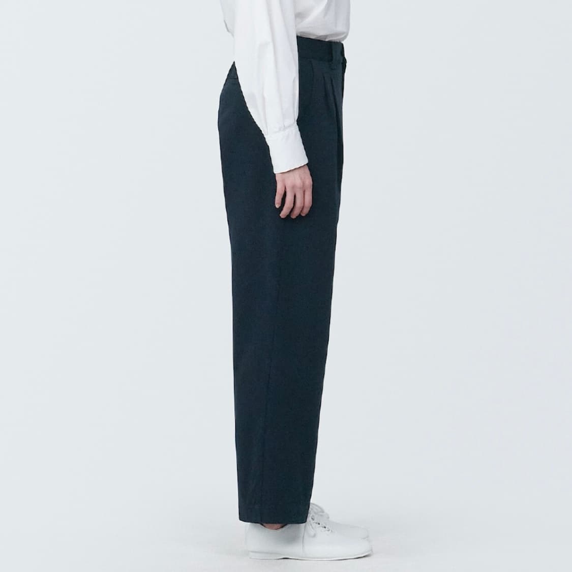 무인양품 가로세로 스트레치 치노 턱 와이드 팬츠 (새상품) 상품이미지8