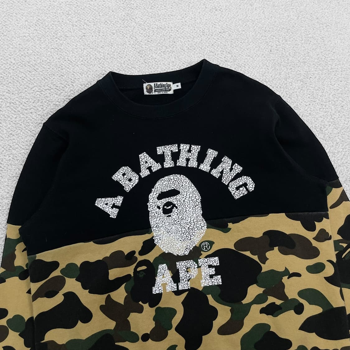 베이프 Bape 아수라 황계 블랙 카모 크루넥 맨투맨 상품이미지2
