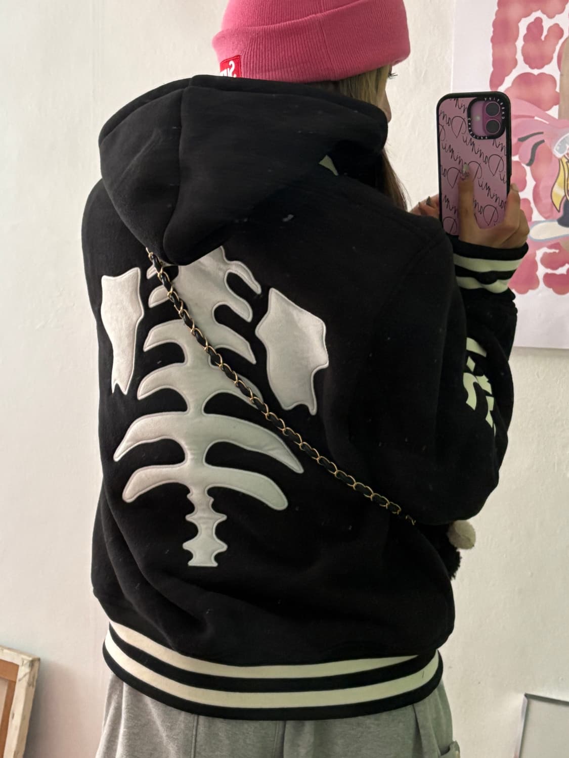 x AAO crop varsity jacket 크롭 바시티 자켓 상품이미지1