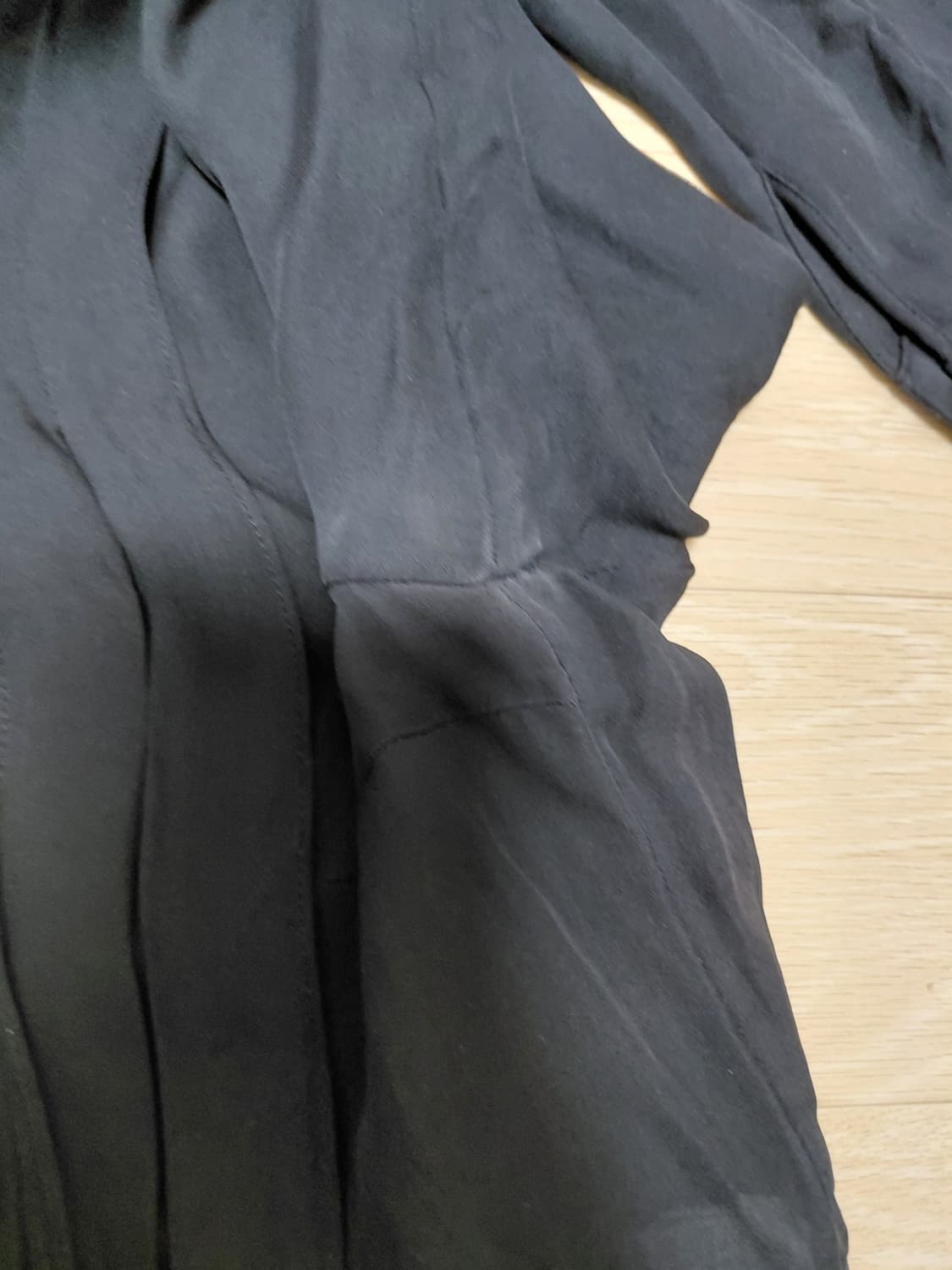 TIME 실크 블랙 고딕 고스 로맨틱 시스루 카라 포인트 블라우스 상품이미지5