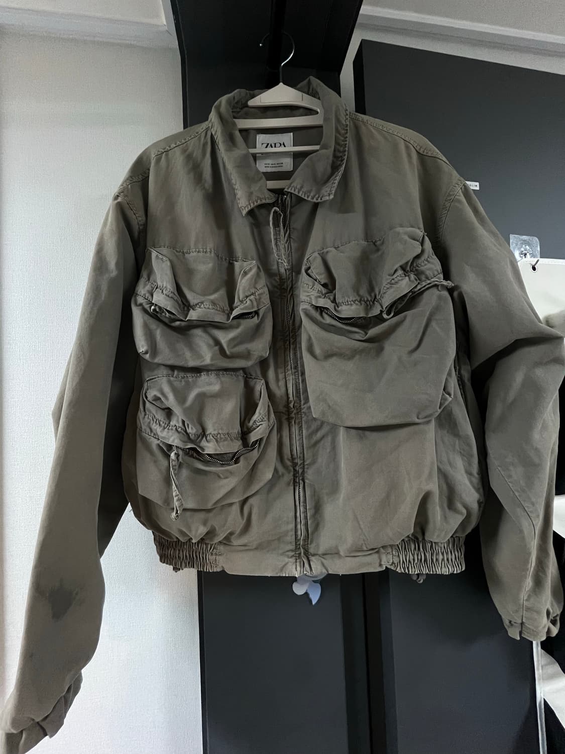 새상품) ZARA 카키 포켓 자켓 S 상품이미지1