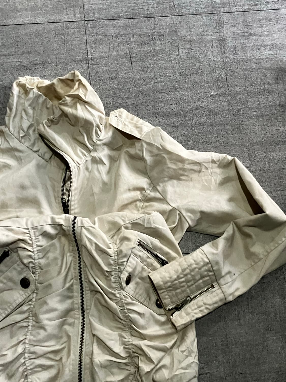 일본빈티지 Vanitface 핀터깔y2k 오리엔탈펑크 곱창 미디자켓 상품이미지3