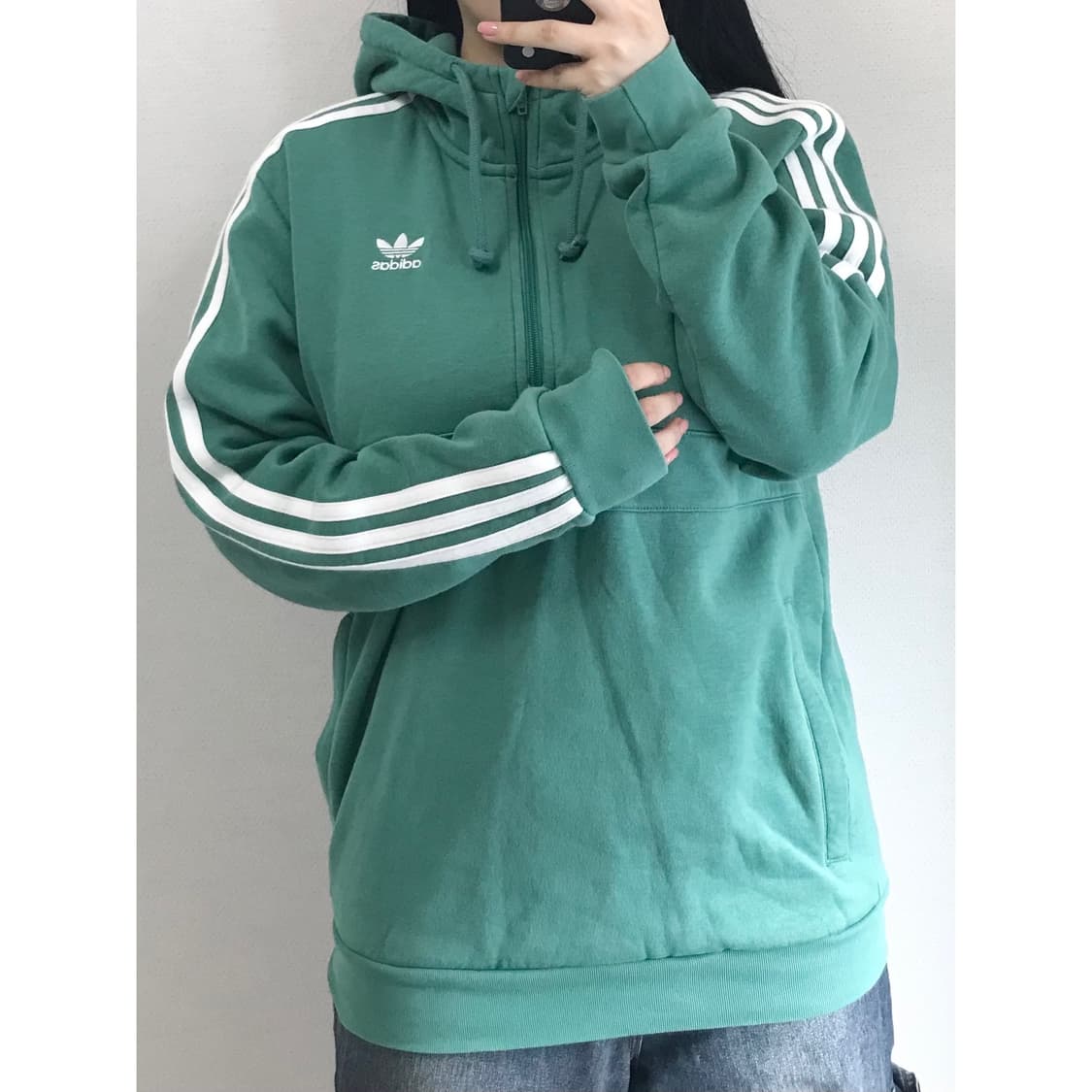 아디다스 파이어버드 기모 반집업 후드티 M 상품이미지1