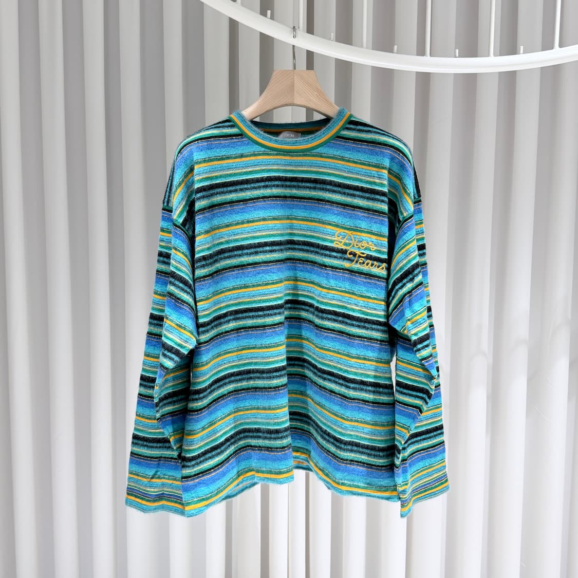 (A+/XXL) / 디올 데님 티어스 스트라이프 모헤어 니트 상품이미지1