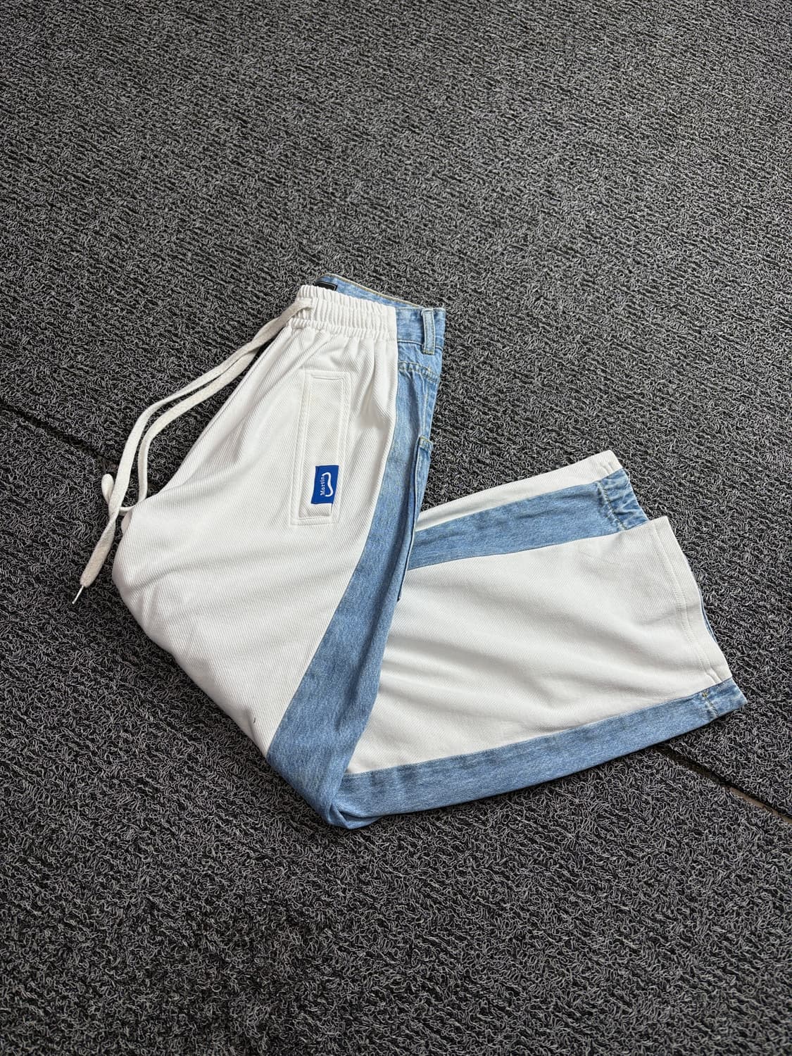 빈티지 데님 스웻 믹스업 와이드 팬츠 2555 상품이미지1