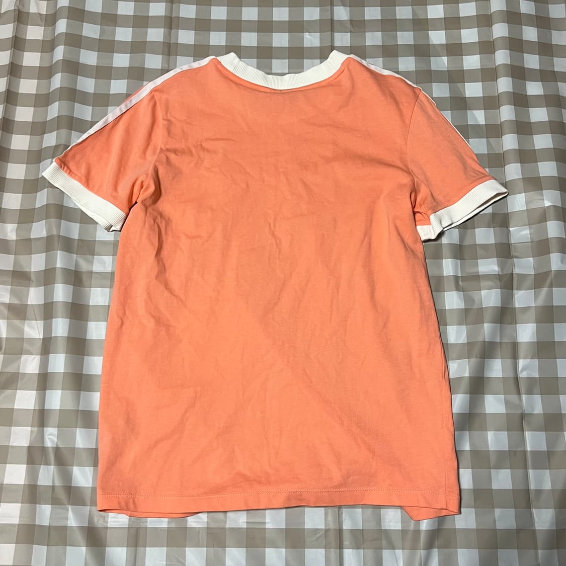 아디다스 핑크색 반팔 L 링거 삼선 티셔츠 반팔티 Y2K 여성 상품이미지3